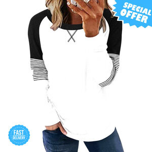 BRAND NEW ONLYSHE Crewneck Sweatshirt Casual Loose Long Sleeve Top